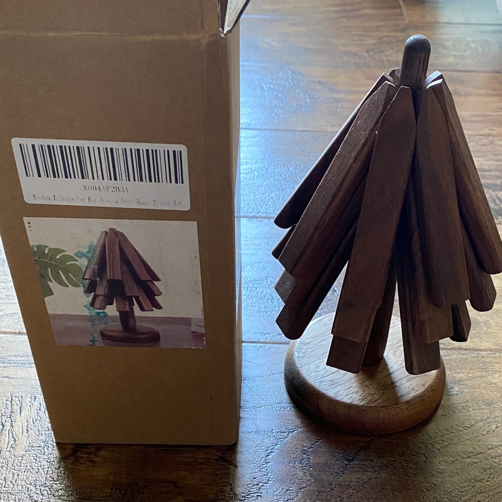 Wooden Tree Shaped Trivet set